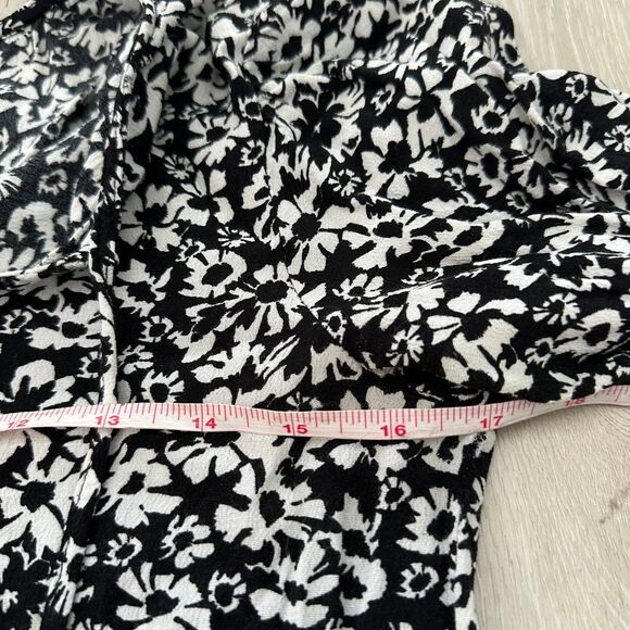 Zara white‎ black midi ruffle floral dresss size medium boho relaxed fit flowy - Picture 9 of 9